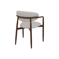 Eetkamerstoel Japandi Alexia Beige met walnoot onderstel Mahom