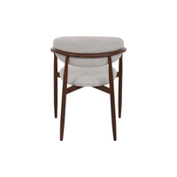 Eetkamerstoel Japandi Alexia Beige met walnoot onderstel Mahom