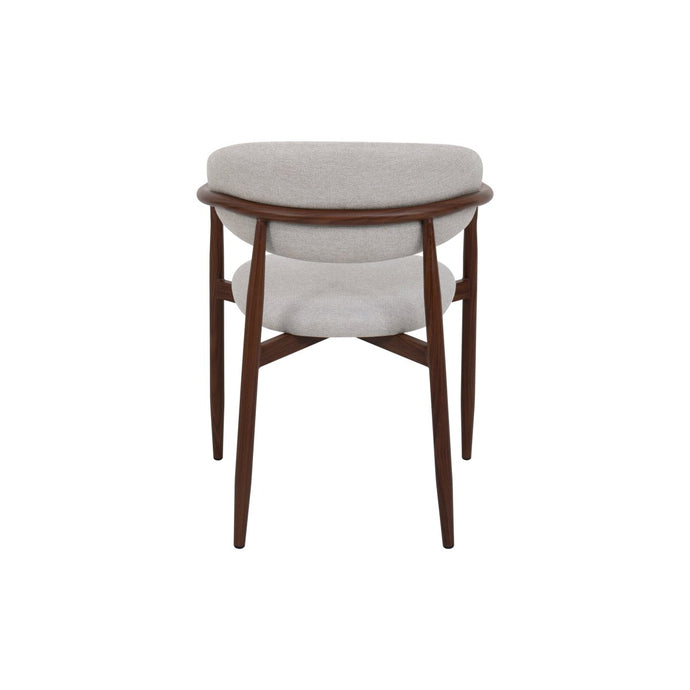 Eetkamerstoel Japandi Alexia Beige met walnoot onderstel Mahom