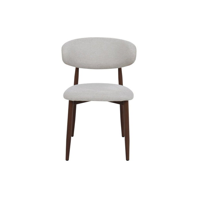 Eetkamerstoel Japandi Kio Beige met walnoot onderstel Mahom