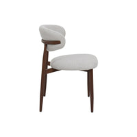 Eetkamerstoel Japandi Kio Beige met walnoot onderstel Mahom