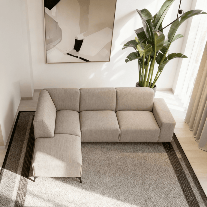 Hoekbank Brooklyn 4-zits Links Beige Mahom