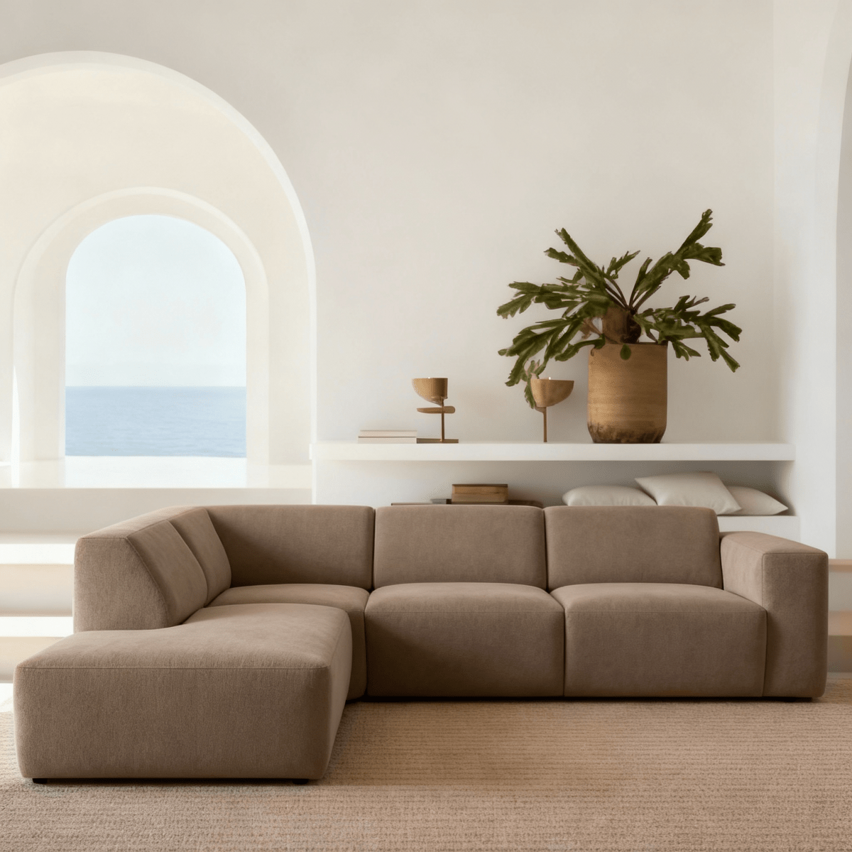 4-zit bank Taupe 
