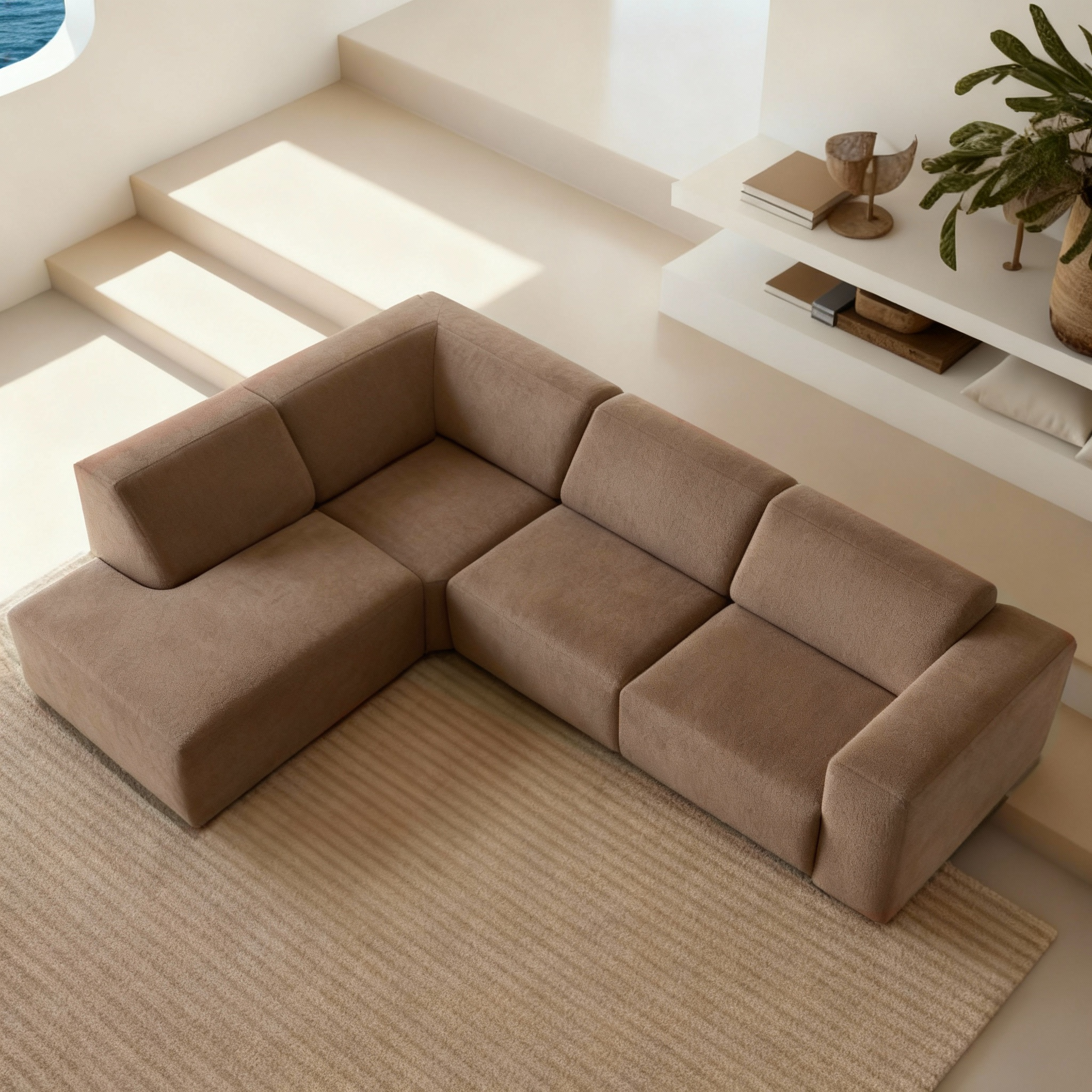 4-zit bank Taupe 