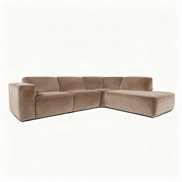 Hoekbank Isabel 4-zits Rechts Taupe Mahom