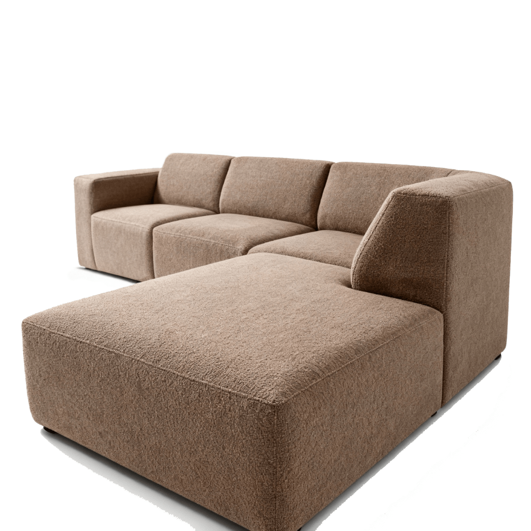 Taupe hoekbank 