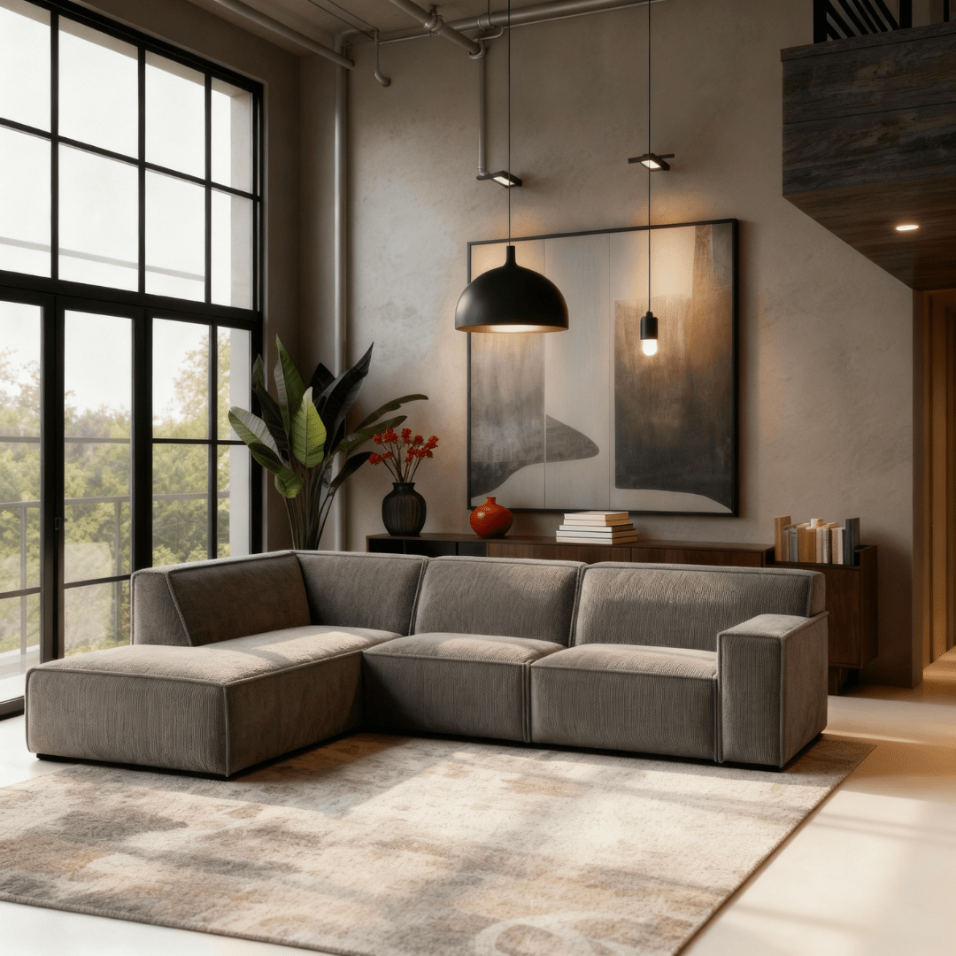 Hoekbank taupe