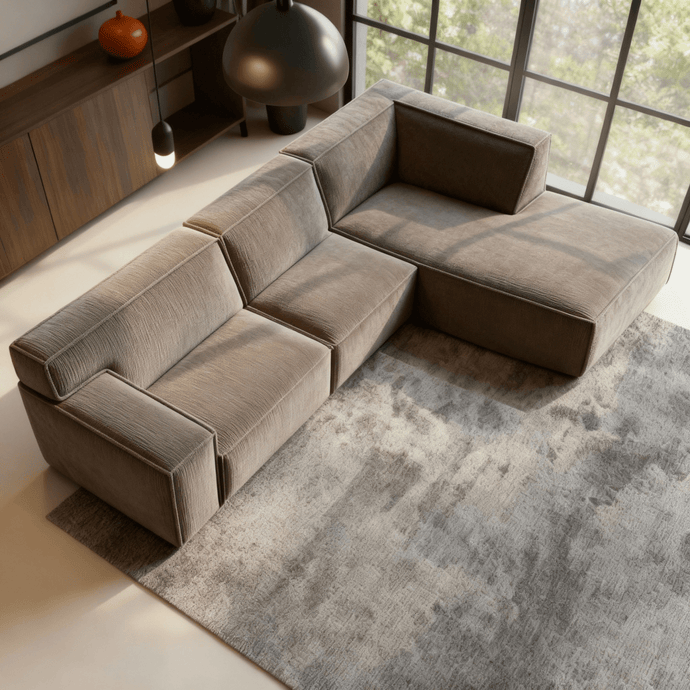 Hoekbank Milo 4-zits Rechts Taupe Mahom