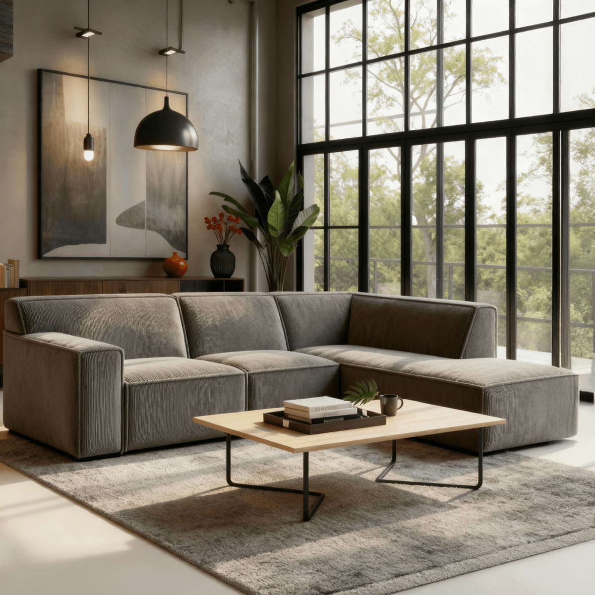 Hoekbank taupe 