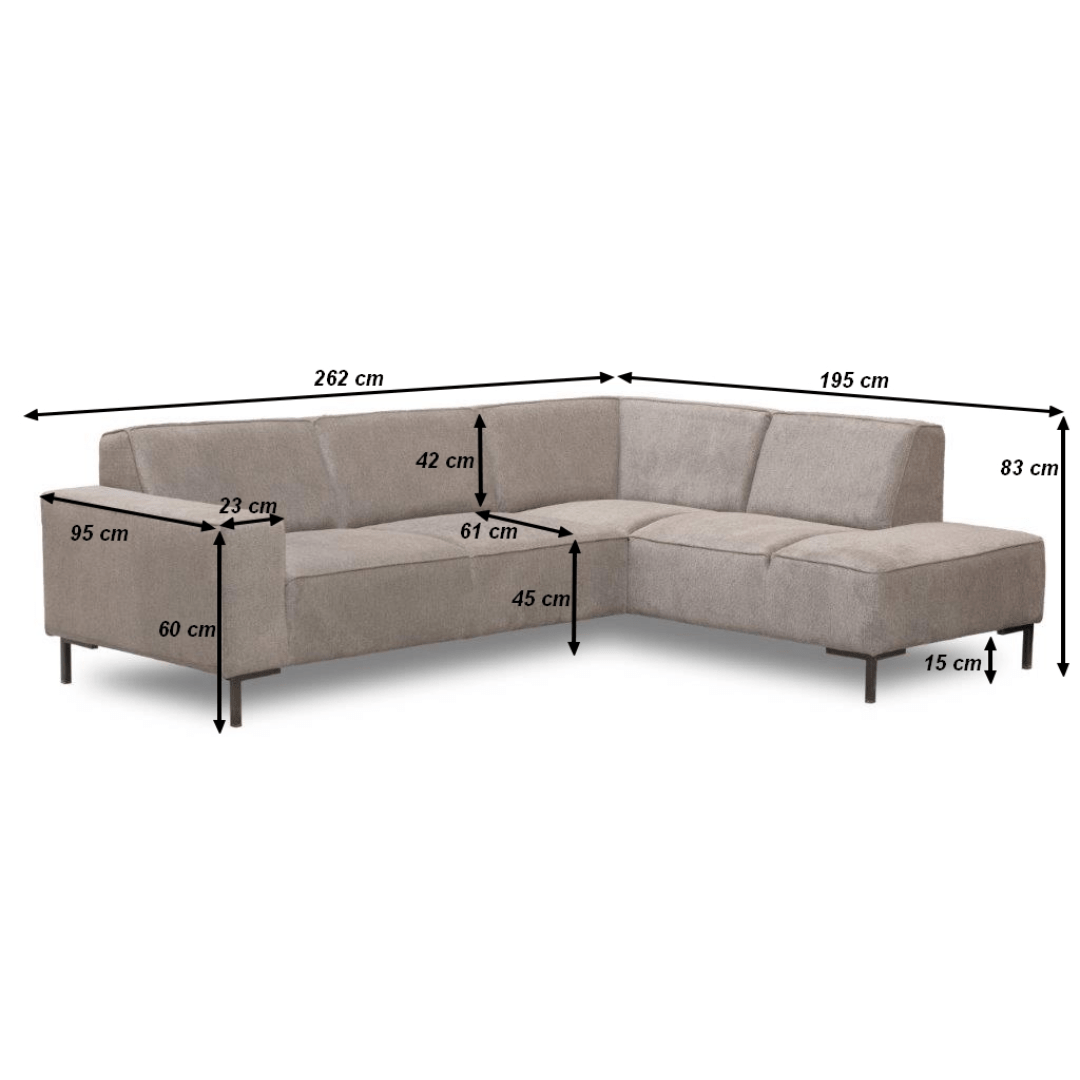 4-persoons zitbank beige hoek rechts