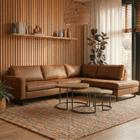 Hoekbank Barcelona 4-zits Rechts Cognac Mahom