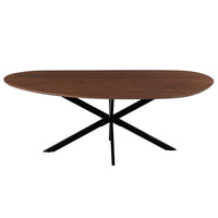 Mangohouten Eettafel Organisch Alessia 180x90 cm Walnoot Mahom
