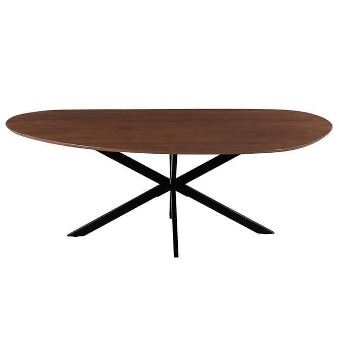 Mangohouten Eettafel Organisch Alessia 180x90 cm Walnoot Mahom