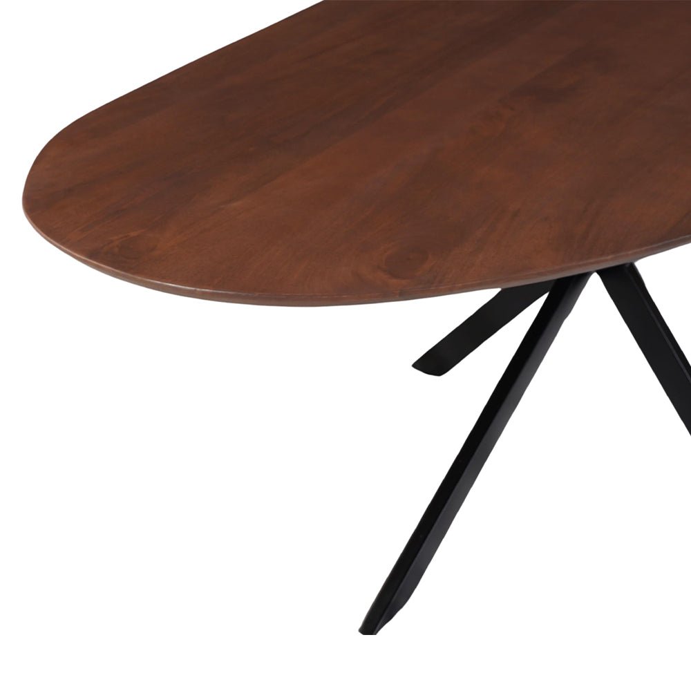 Mangohouten eettafel organisch bruin 180x90cm