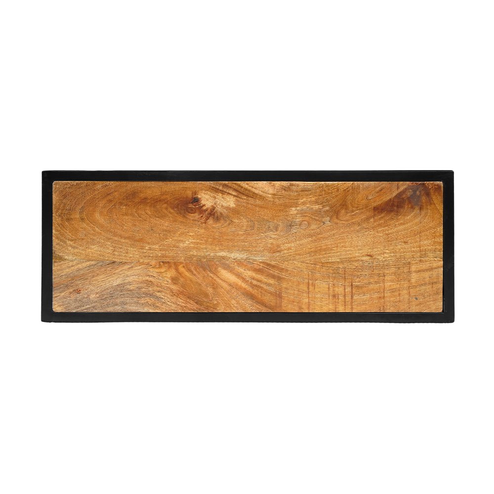 Mangohouten kapstok met zwart frame