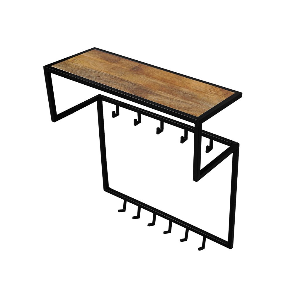 Mangohouten kapstok met zwart frame