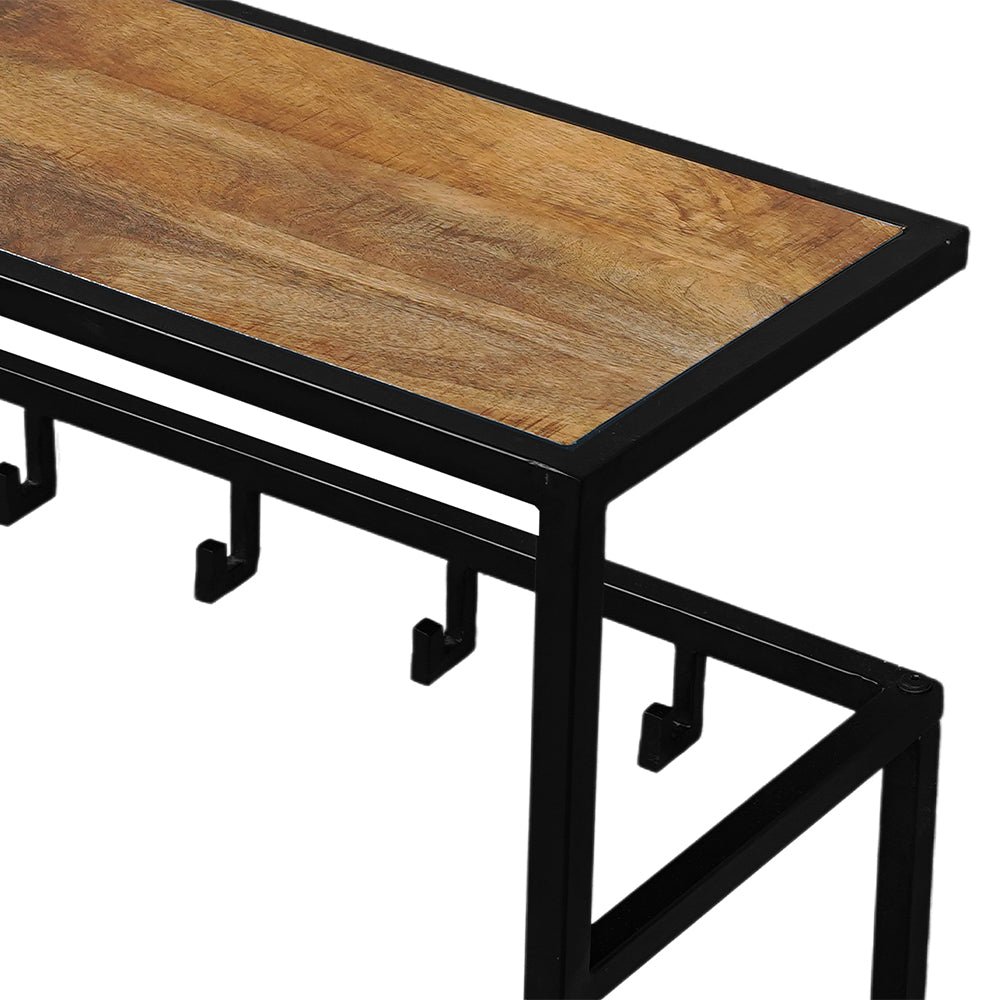 Mangohouten kapstok met zwart frame