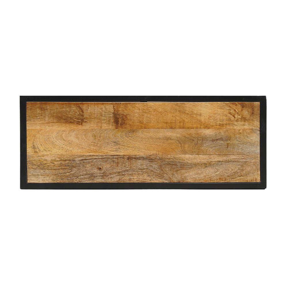 Mangohouten kapstok met zwart frame