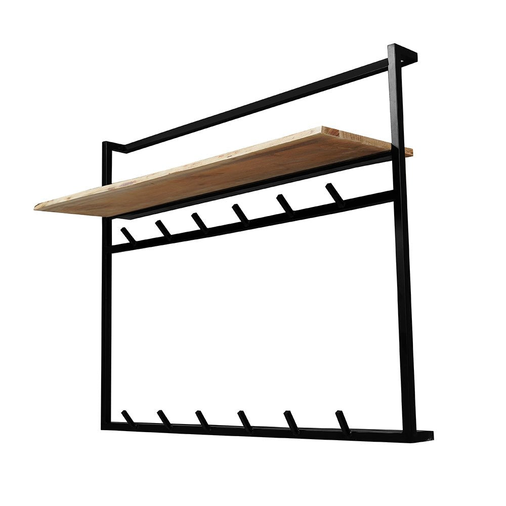 Mangohouten kapstok met zwart frame