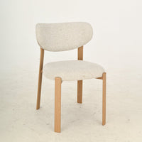 Eetkamerstoel Corsac Wit met eiken kleur onderstel Mahom