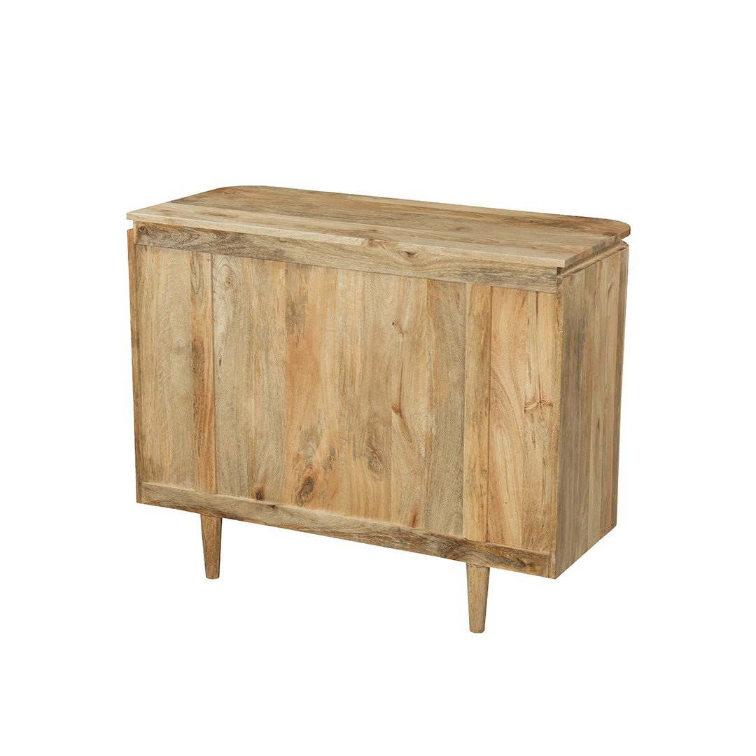 Mangohouten dressoir lichtbruin achterkant