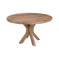Mangohouten Eettafel Mori Rond 130 cm Houten onderstel Mahom