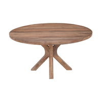 Mangohouten Eettafel Mori Rond 150 cm Houten onderstel Mahom