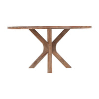Mangohouten Eettafel Mori Rond 150 cm Houten onderstel Mahom