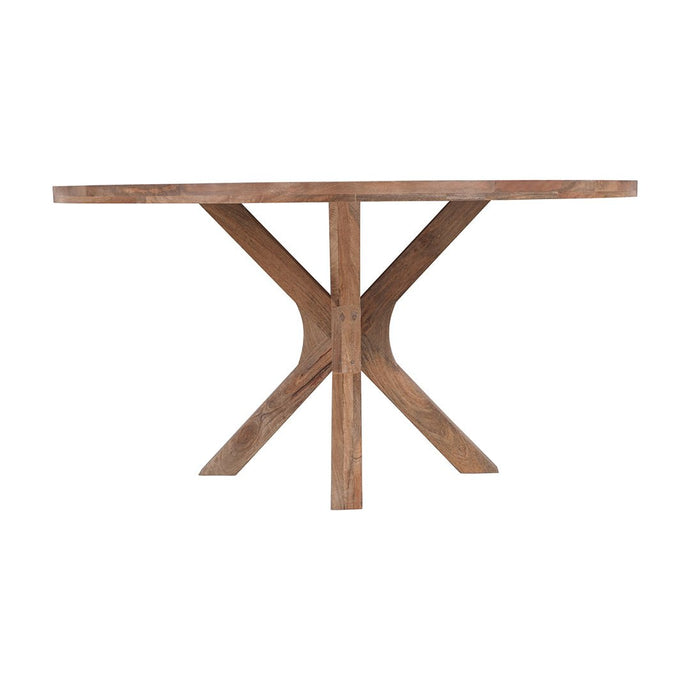 Mangohouten Eettafel Mori Rond 150 cm Houten onderstel Mahom