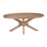 Mangohouten Eettafel Mori Ovaal 180x100 cm Houten onderstel Mahom