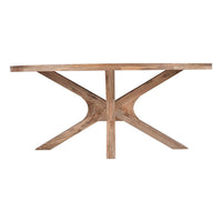 Mangohouten Eettafel Mori Ovaal 180x100 cm Houten onderstel Mahom