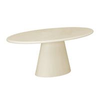 Eettafel Ovaal Savannah Microcement Kegelpoot 200 cm Beige Mahom