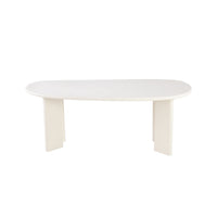 Eettafel Organisch Savannah Mircocement Paneelpoot 210 cm Wit Mahom