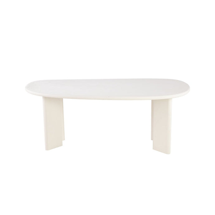 Eettafel Organisch Savannah Mircocement Paneelpoot 210 cm Wit Mahom