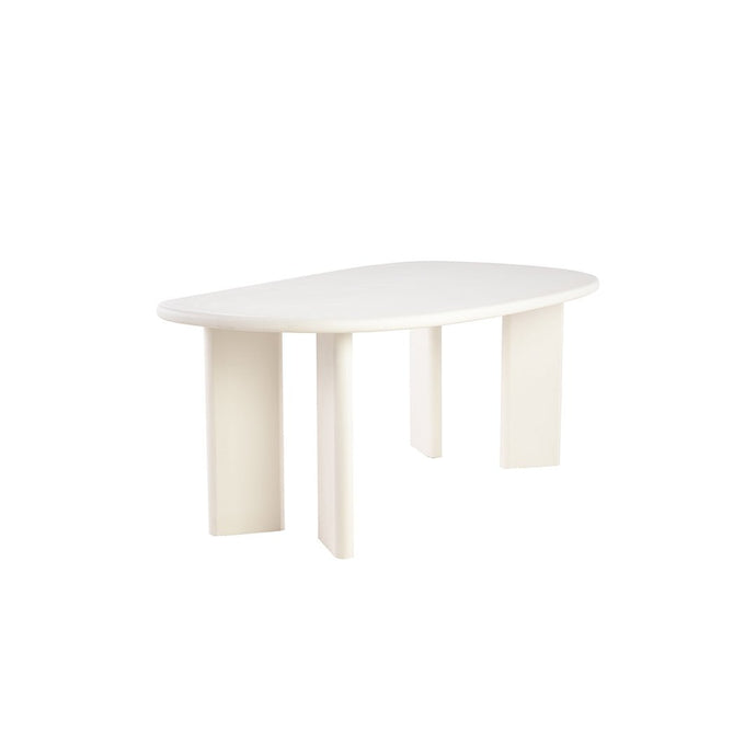 Eettafel Organisch Savannah Mircocement Paneelpoot 210 cm Wit Mahom