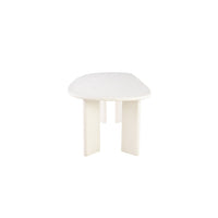 Eettafel Organisch Savannah Mircocement Paneelpoot 210 cm Wit Mahom