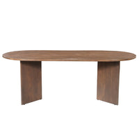 Mangohouten Eettafel Japandi Sara 220x100 cm Walnoot Mahom