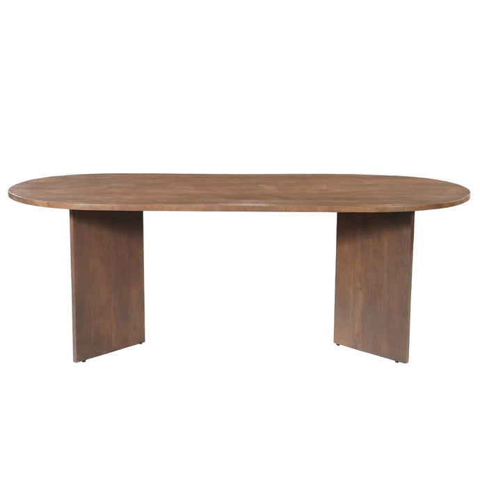 Mangohouten Eettafel Japandi Sara 220x100 cm Walnoot Mahom