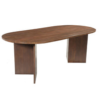 Mangohouten Eettafel Japandi Sara 210x100 cm Walnoot Mahom
