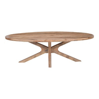 Mangohouten Eettafel Mori Ovaal 240x110 cm Houten onderstel Mahom