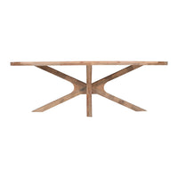 Mangohouten Eettafel Mori Ovaal 240x110 cm Houten onderstel Mahom