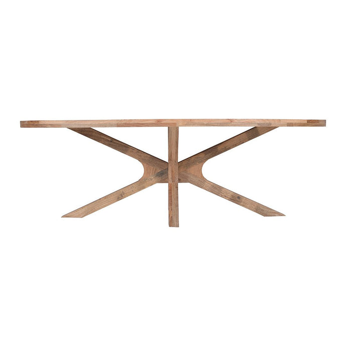 Mangohouten Eettafel Mori Ovaal 240x110 cm Houten onderstel Mahom