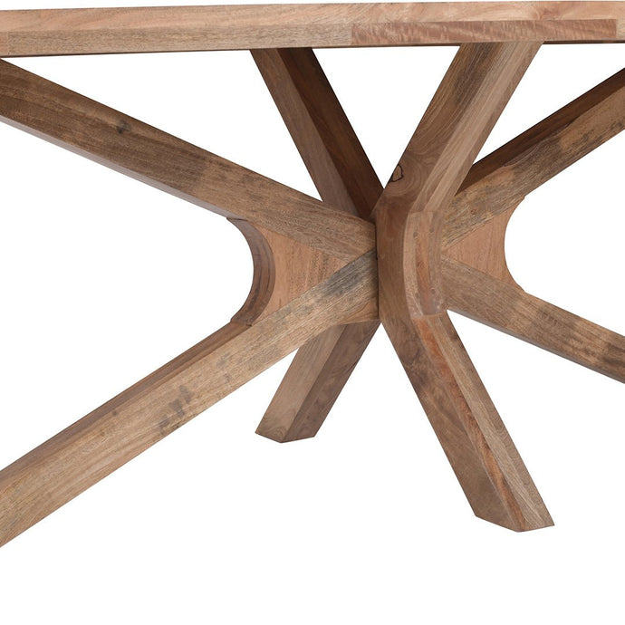 Mangohouten Eettafel Mori Ovaal 240x110 cm Houten onderstel Mahom