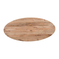 Mangohouten Eettafel Mori Ovaal 240x110 cm Houten onderstel Mahom
