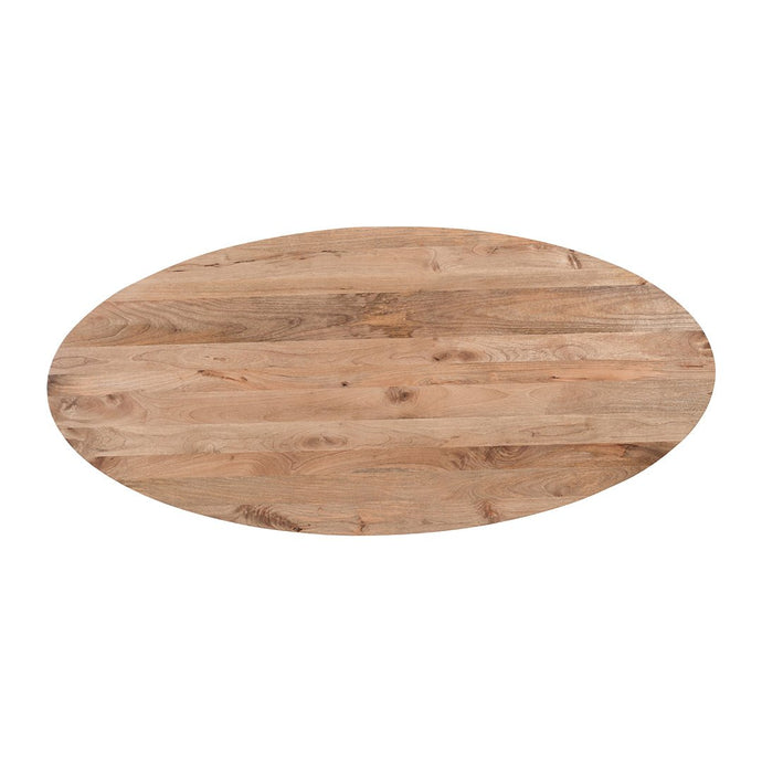 Mangohouten Eettafel Mori Ovaal 240x110 cm Houten onderstel Mahom