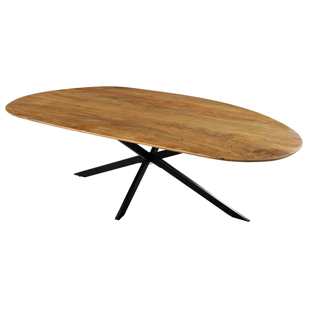 Mangohouten eettafel organisch bruin 180x90cm