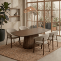Mangohouten Eettafel Nova Deens Ovaal Donkerbruin 160×90 cm Mahom