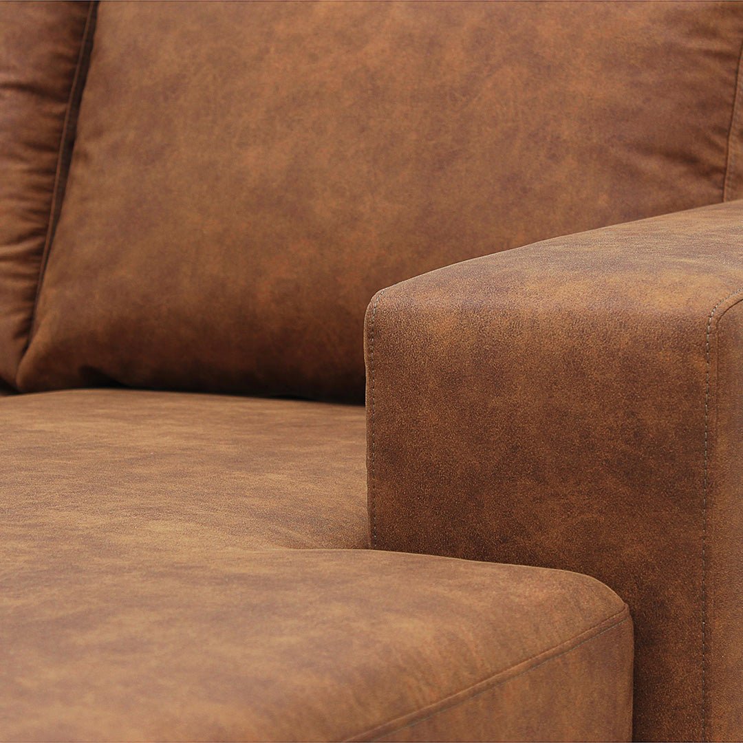 Cognac hoekbank 4 zits