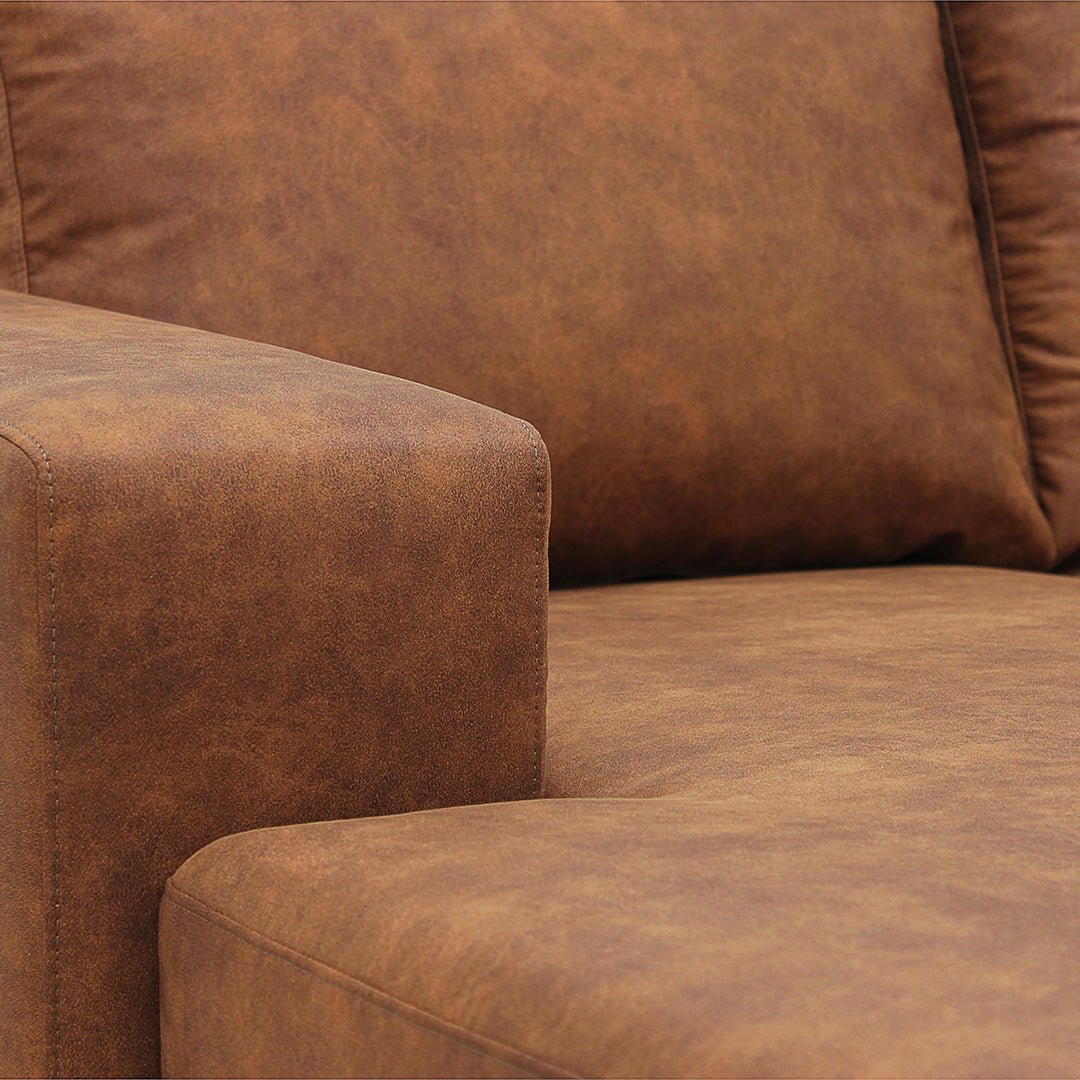 Cognac hoekbank 4 zits