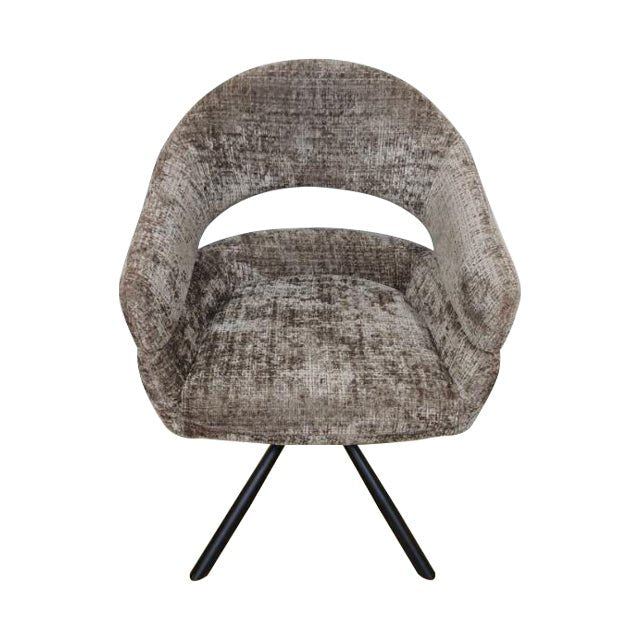 Eetkamerstoel Chinon Taupe met zwart onderstel Mahom